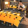 Winter Milk Velvet Bed Skirt Style Coral Fleece Bedding Set