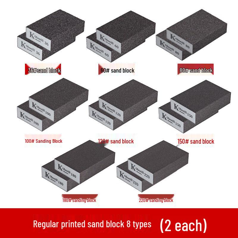 Ally 16-Piece Mixed Grit Sponge Sanding Blocks