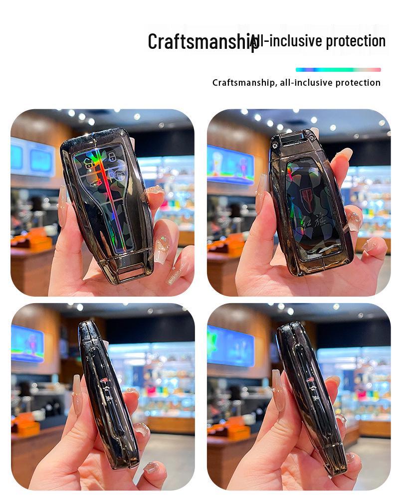 Metal Key Fob Cover for 2018-2022 Hongqi H5 & Classic H9 Models – Full Protection Case