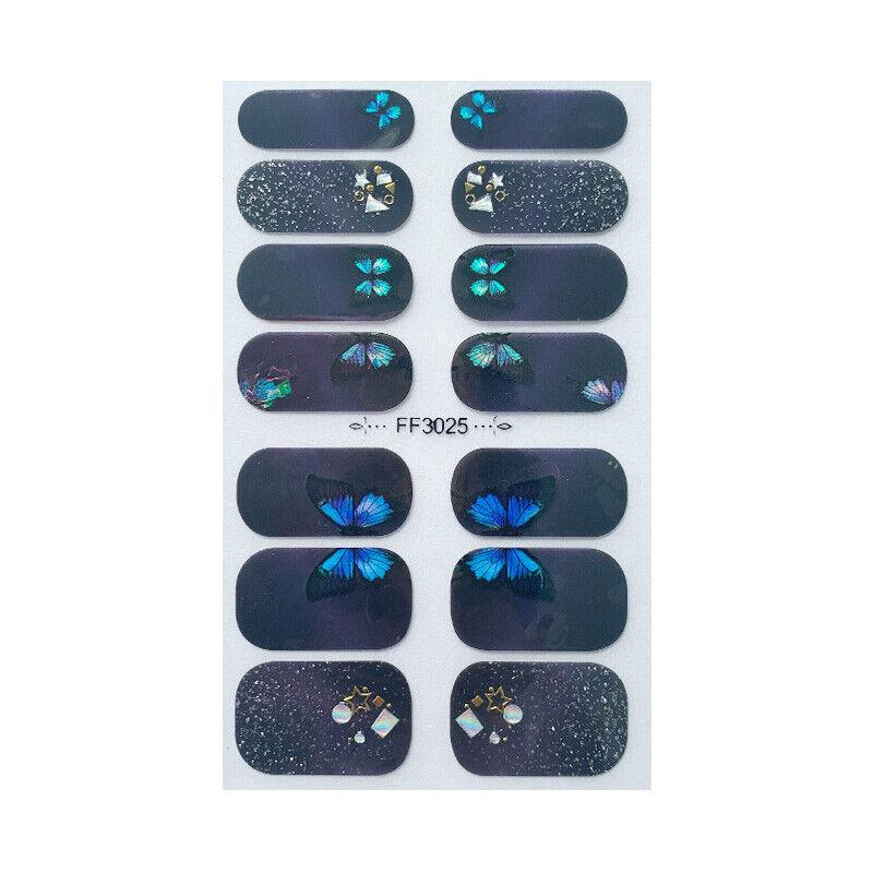 3D Butterfly Nail Sticker Full Wraps Foils Waterproof Nail Polish Decals DIY AU