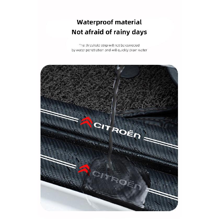 Carbon Fiber Car Door Plate Threshold Protector Sticker For Citroen C4 C3 C5 C1 Jumpy Saxo Berlingo Grand Picasso Cactus C2 Interior Mirrors 6