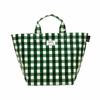 ROOTOTE Boat-Shaped Horizontal Tote Bag, Gingham Check, SN Deli Laminate, Q 1030 (01 Check Green)
