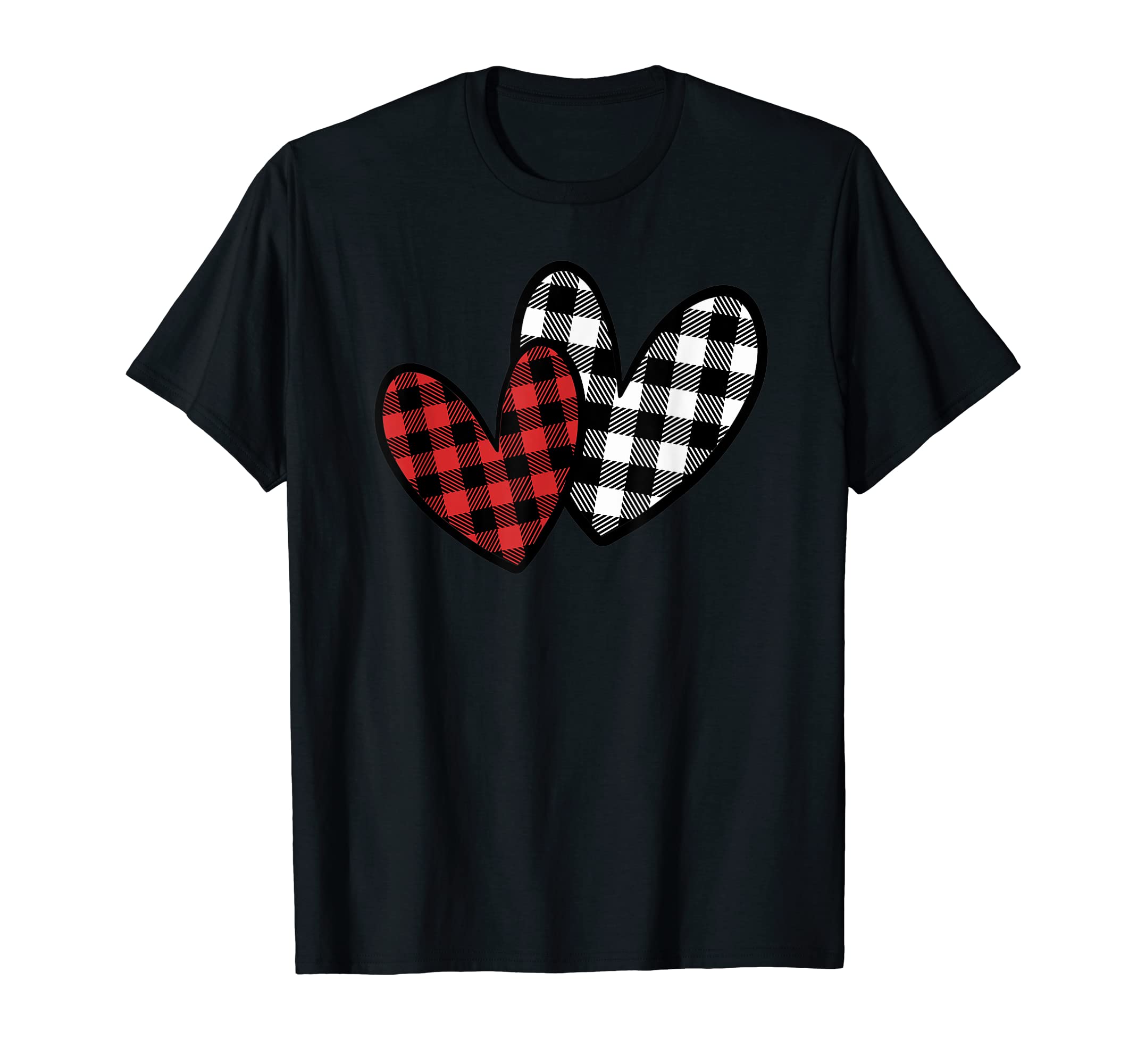 

White Red Buffalo Check Heart T-Shirt