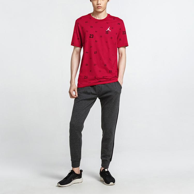 Jordan Printed Round Neck Loose Short Sleeve T-Shirt Men Tops Red AT0551-687