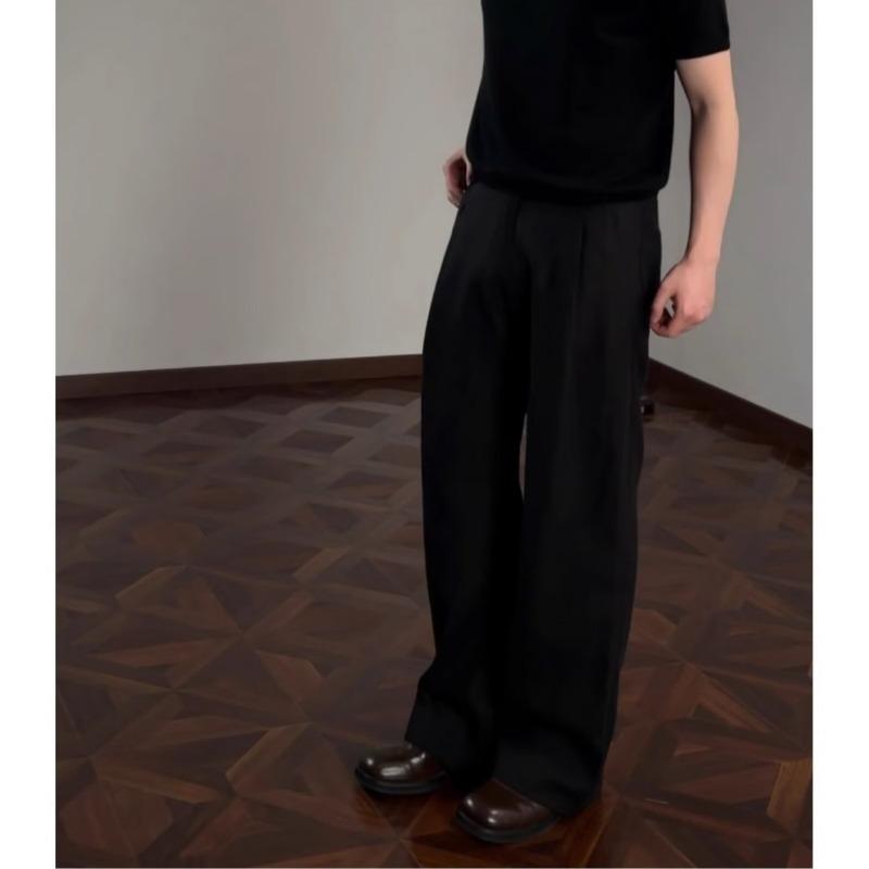 Old Money Style High Waist Loose Wide Leg Straight Casual Suit Trousers For Men And Women