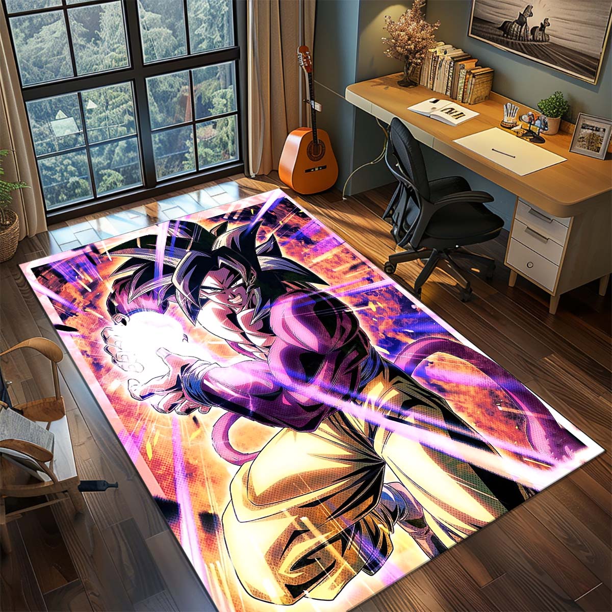 

Dragon Ball Goku Anime Rug Carpet Large Area Rug Non Slip Washable Floor Mat Gamer Room Bedroom Home Decor -QJY 60x90cm