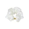 Logo Frame 100% Silk Scrunchie (White)