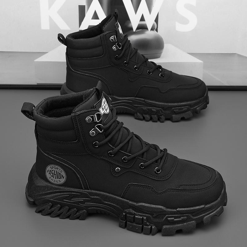 High-top Men's Trendy Shoes Autumn Winter Versatile Martin Boots Fashionable Work Motorcycle Boots