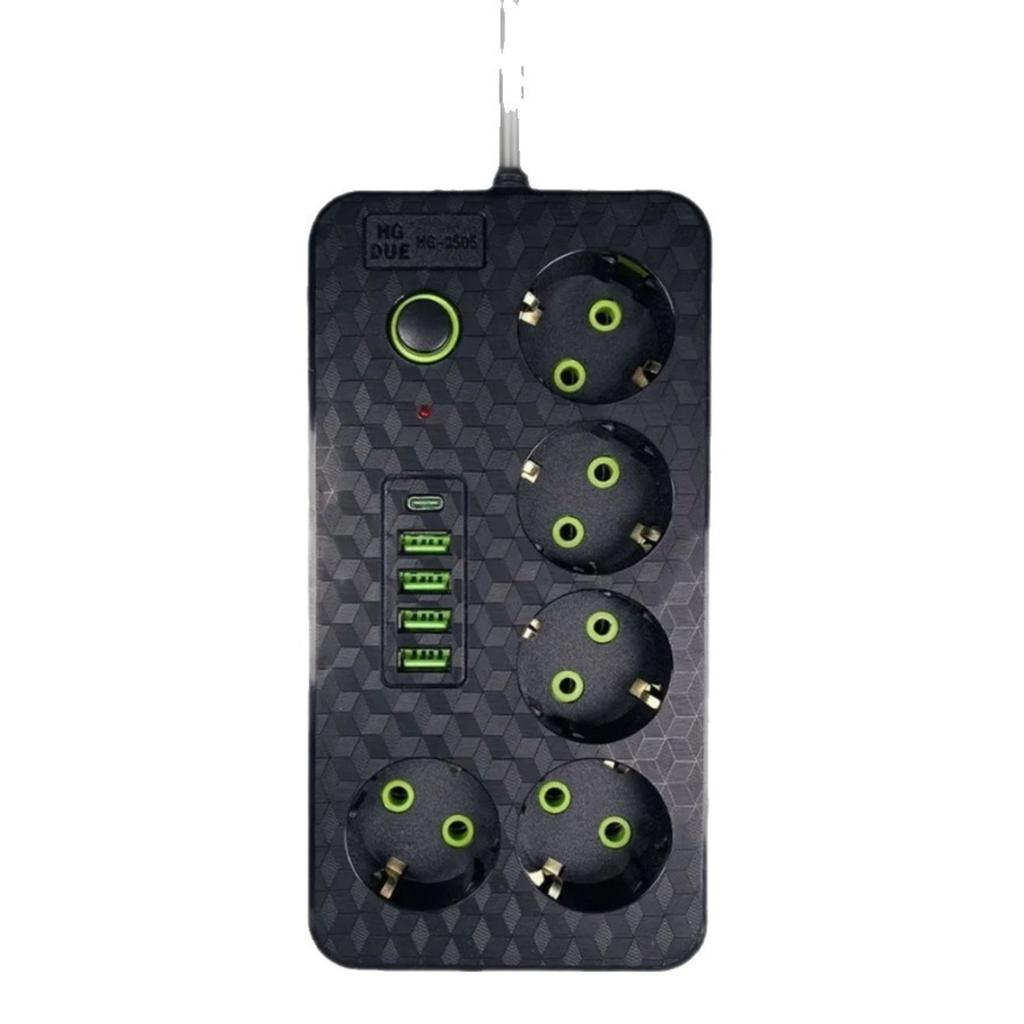 5-outlet European Standard Power Strip With USB And Type-C