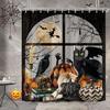 Halloween Scary Spooky Shower Curtain Pumpkin Bat Spider Scary Skeleton Holiday Gift Shower Curtains Bathroom Decor With Hooks
