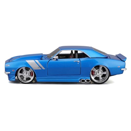 Maisto 1/24 Scale Chevrolet Camaro Z/28 1968 Blue Custom Classic Muscle Series / Diecast Model Car, Finished Product, 32508