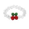 Red Cherry Rings Adjustable Size Beads String Rings Lightweight Elastic Rope Finger Rings Daily Wear Cherry Beaded Rings