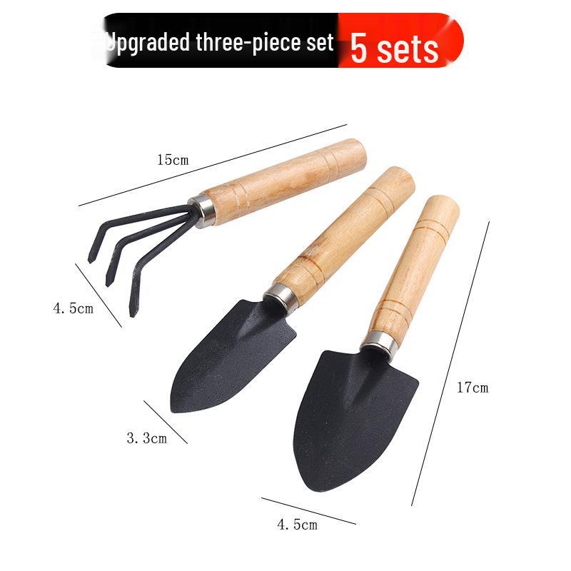 Gartenwerkzeug-Set: 3-teiliges Set für Gemüse, Blumen und Sukkulenten - Enthält kleine Schaufel, Harke und Spaten.