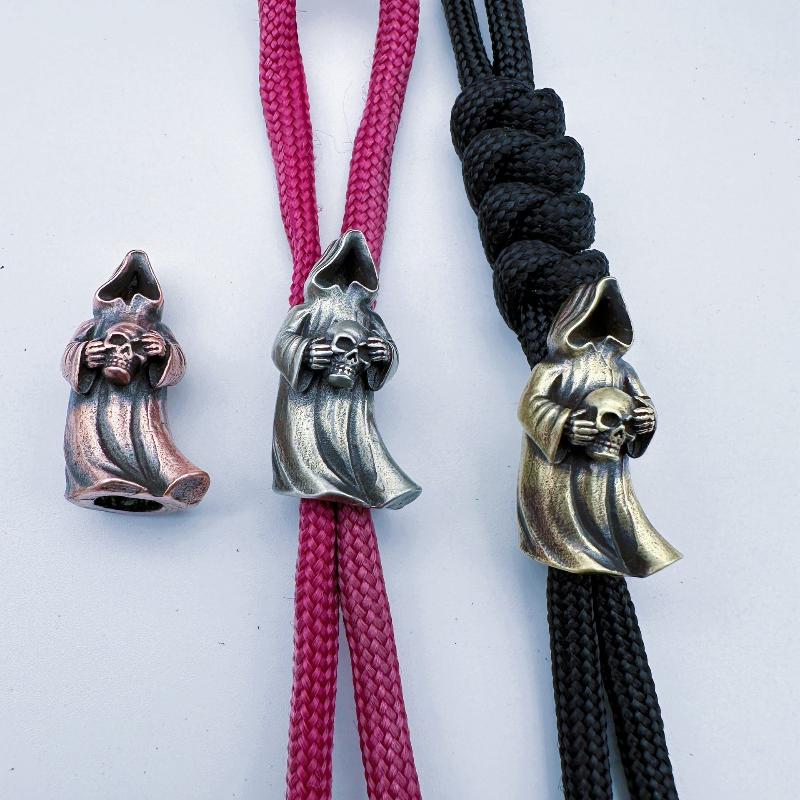 1Pcs Umbrella Rope Bracelets Accessory Undead Skull Brass Knife Beads Edc Outdoor Diy Paracord Handmade Woven Lanyard Pendant