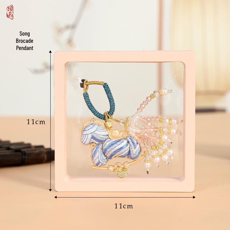 Crystal Tassel Horse Pendant Sachet: Cultural Brocade Keychain Gift