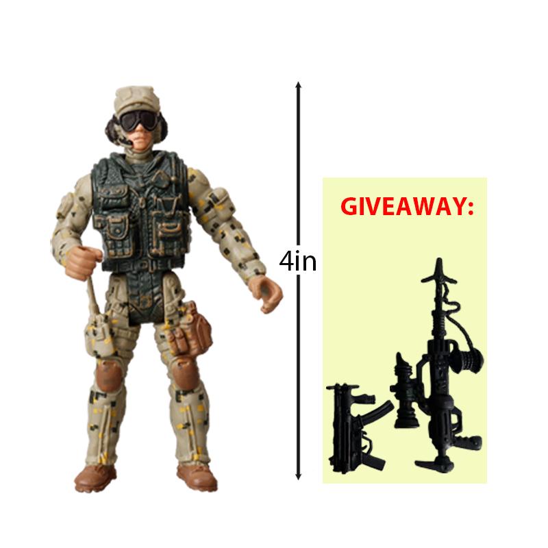 10cm Warrior Elite Force Army Police Military Snow Navy Soldier Action Figure Toy Terrorist SWAT Team Figuras for Children Gift