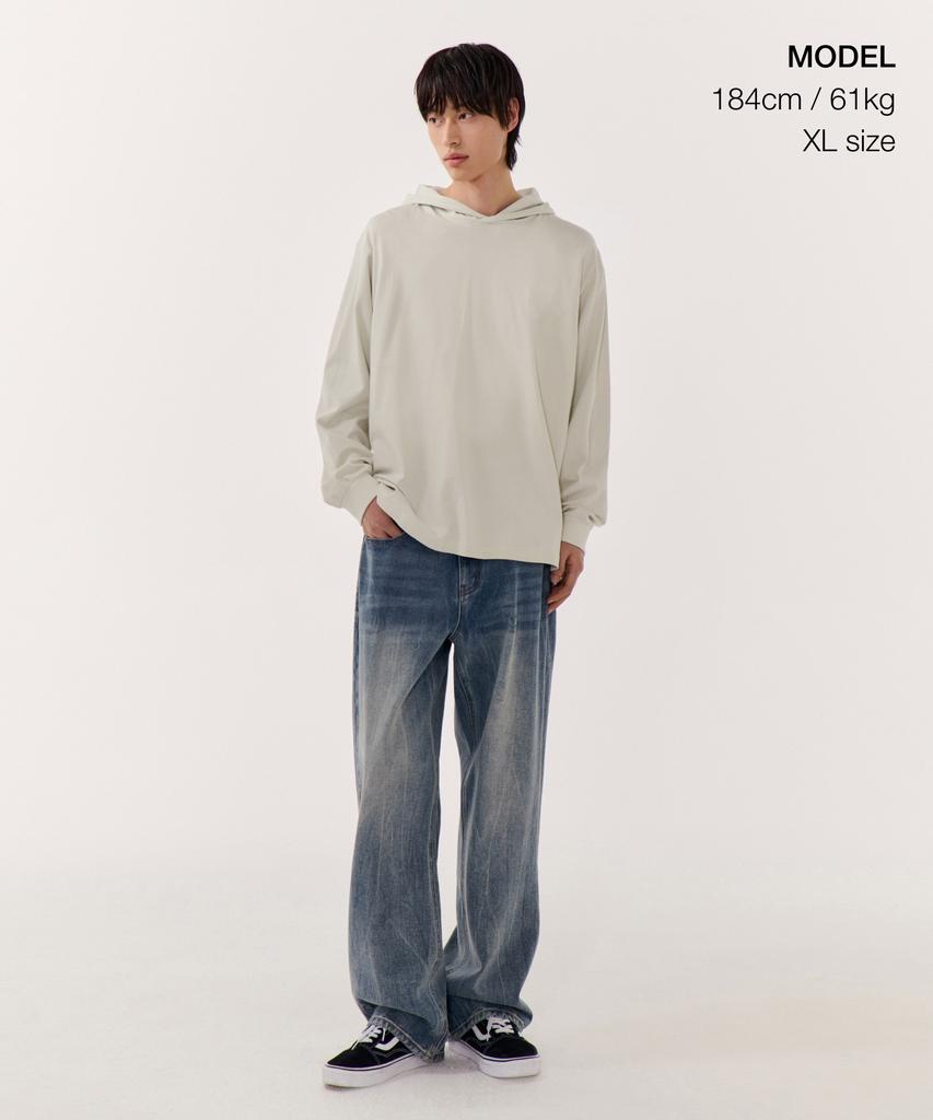 Hooded Long Sleeve T-Shirt [Dusty Cream]