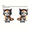 2D Acrylic Cute Cat Rearview Mirror Decoration Pendant, Backpack Keychain Decoration Pendant, Home Decoration