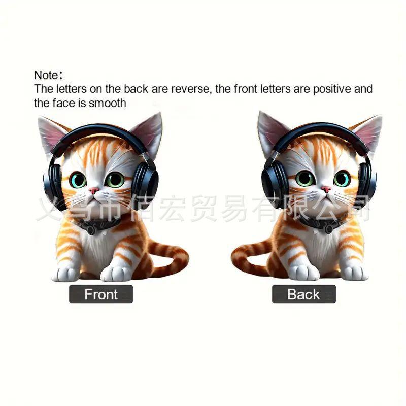2D Acrylic Cute Cat Rearview Mirror Decoration Pendant, Backpack Keychain Decoration Pendant, Home Decoration