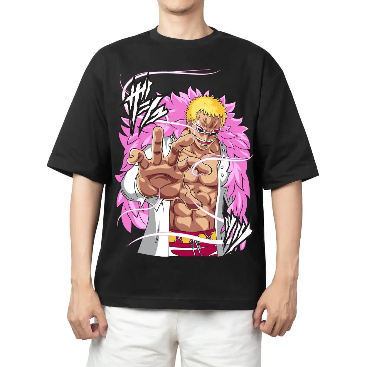 One Piece Jewelry Bonney Dual Form Anime Black Oversized T-Shirt Streetwear Pop Rock Concert Fan Merch T-Shirt 4XL