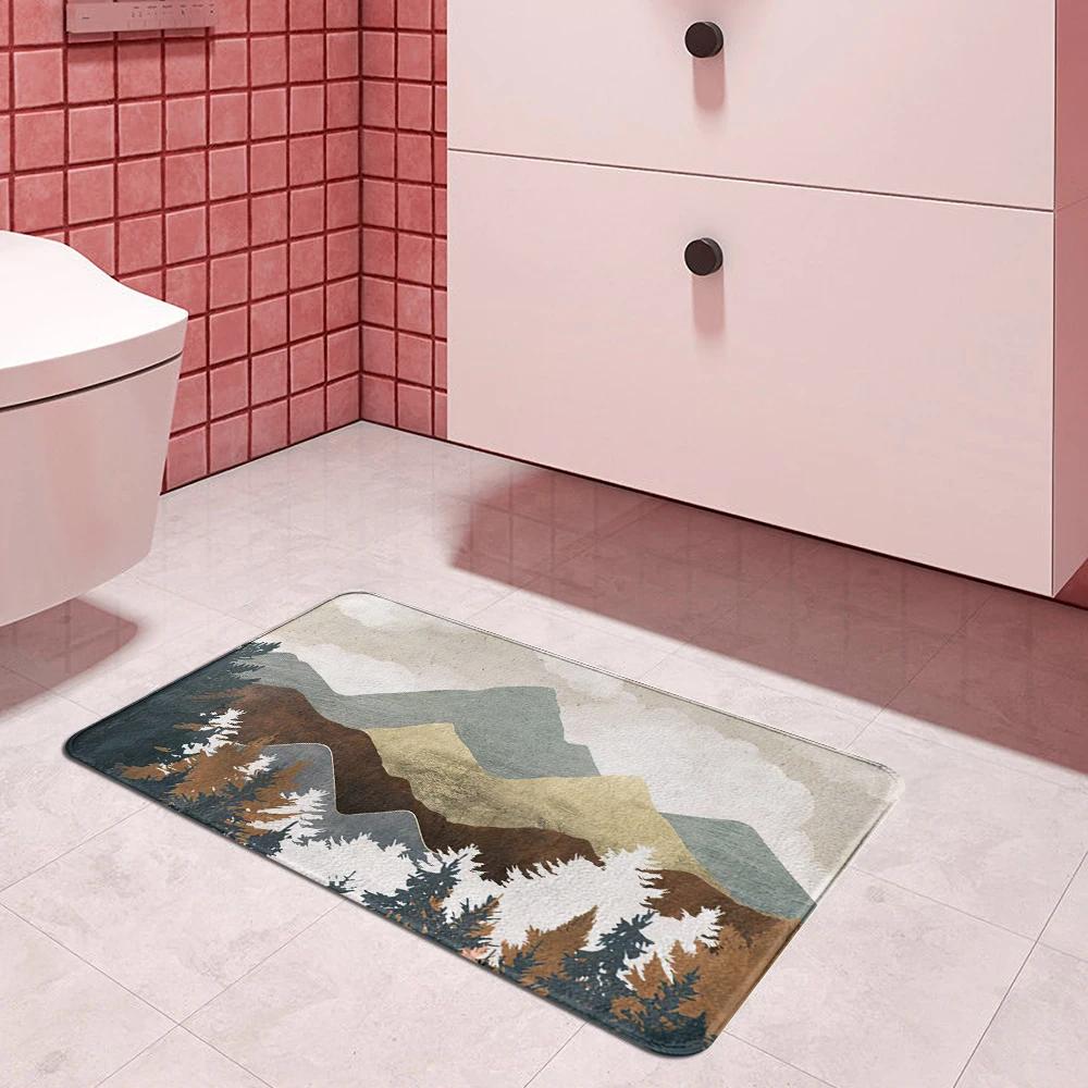 Mountain forest printing Doormat Kitchen carpet Entrance door mat bathroom mat Carpet in the bedroom Lounge Rug Home Decor
