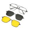 Metal 3 In 1 New Style Magnet Clip On Glasses Frame Trend Polarized Sunglasses For Men  Optical Computer Glasses UV400 7009