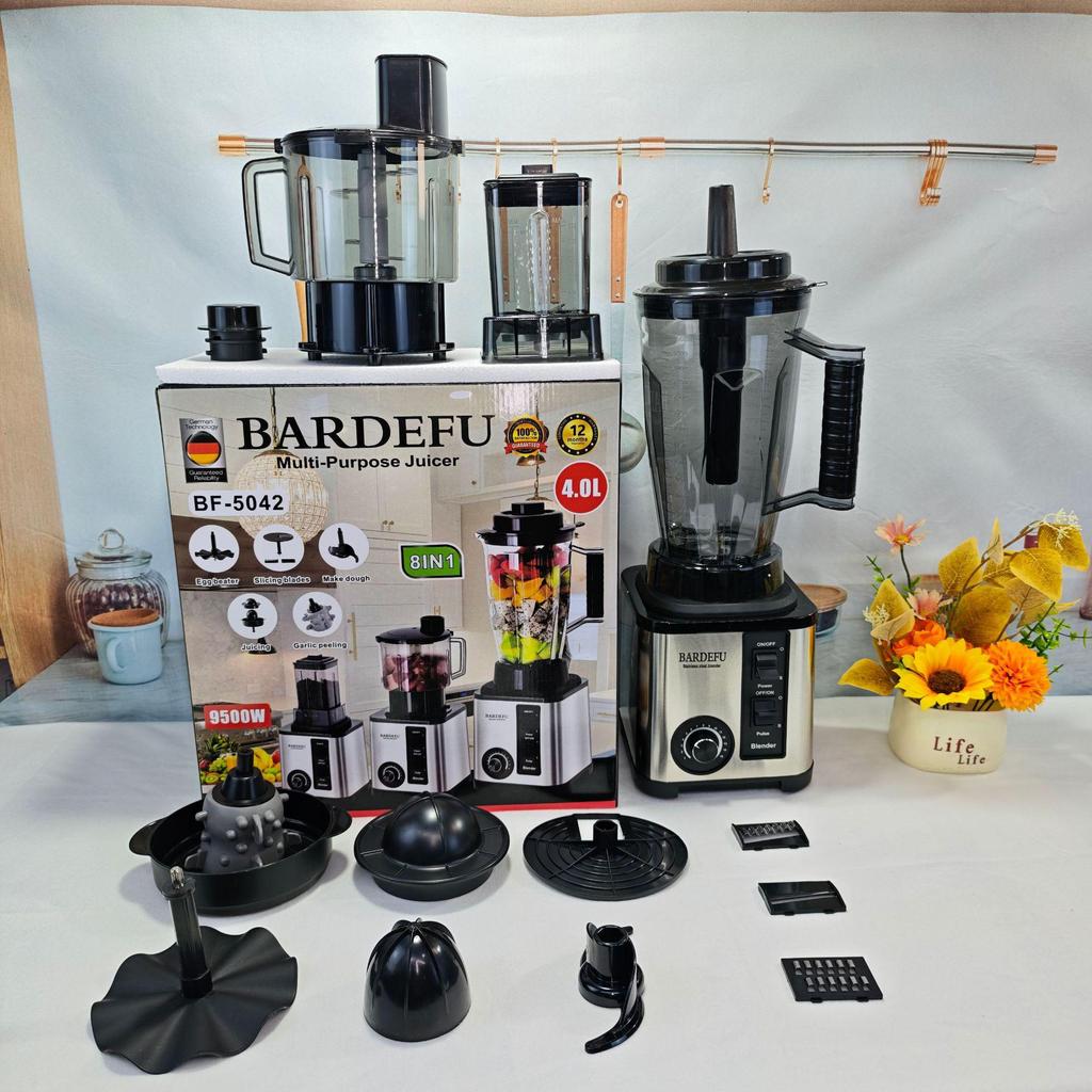 4L 8-in-1 High-Power Stainless Steel Blender: Mixer, Meat Grinder, Ice Crusher, Juicer