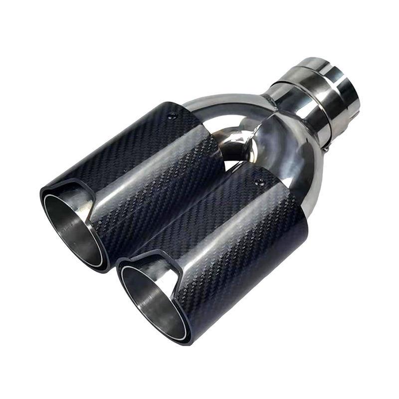 Universal Carbon Fiber High-Performance Exhaust Pipe with Dual 80mm Outlets for BMW Muffler Modification Exhaust Tailpipe