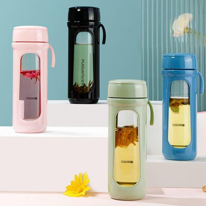 Fuguang Double Wall Borosilicate Glass Water Bottle