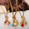 Retro Style Cartoon DIY High Heels Pendant Necklace Stainless Steel Gold-plated Premium Versatile Jewelry Women