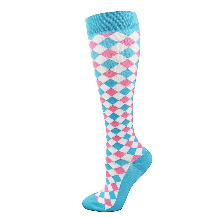 

Компрессионные носки для велоспорта на открытом воздухе - эластичные спортивные компрессионные носки средней длины S/M алмаз/синий