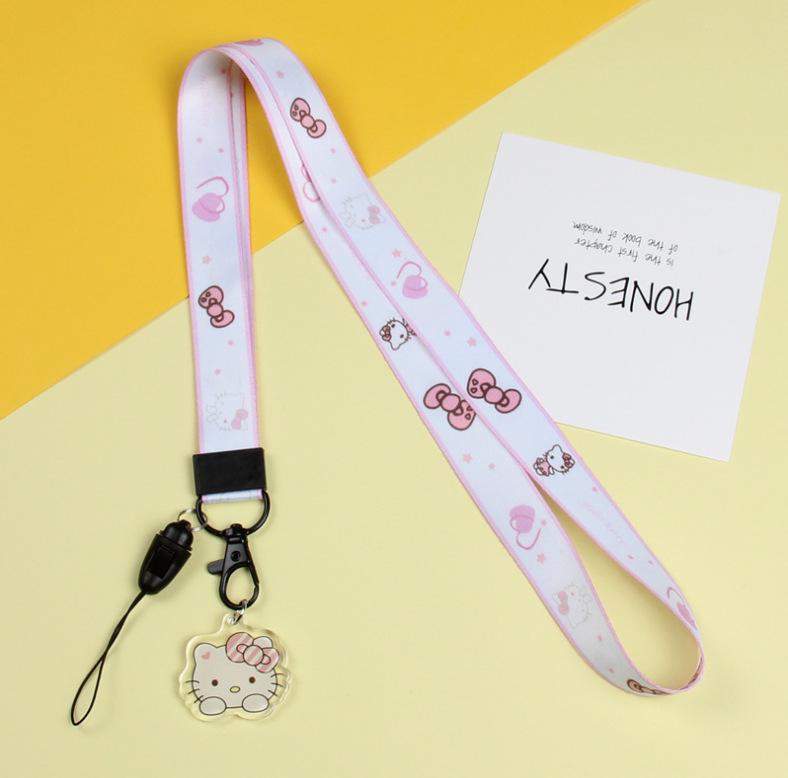Creative Cartoon Phone Case Lanyard with Acrylic Pendant Keychain - Trendy Neck Hanging Accessory for Women