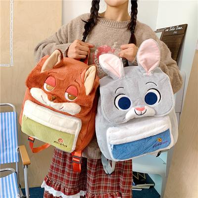 Zootopia Nick Judy Plüsch Rucksack Winnie Puuh Niedlich Große Kapazität Rucksack Cartoon Anime Cosplay Tasche für Kinder Erwachsene