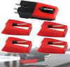 ION Record Player Replacement MM with Ruby for of Needle, Type, Cartridge, Needle, Crosley/Teac, Etc. (Set 5)