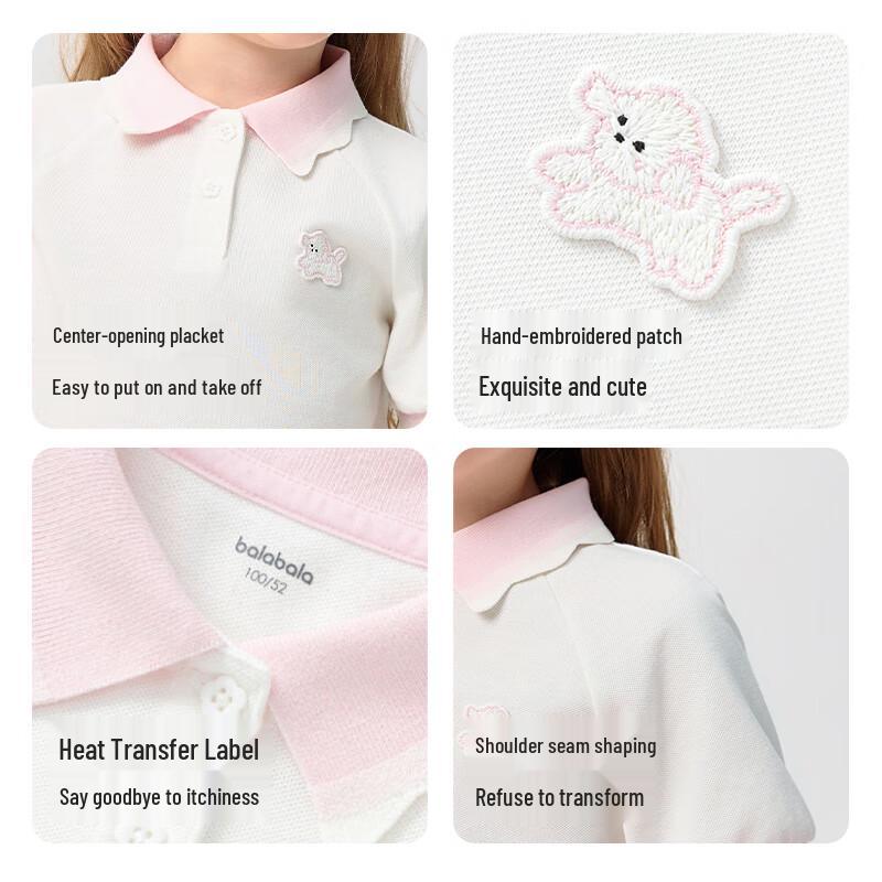 Balabala Girls' Summer Polo T-Shirt