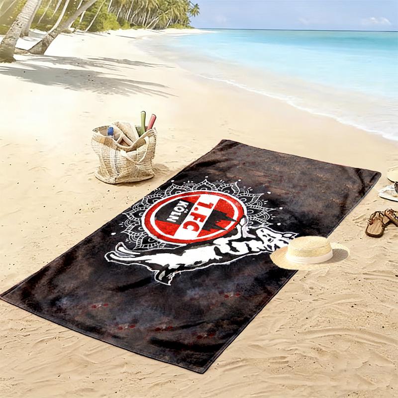 1. FC Köln Print Plážová osuška, Velká měkká rychleschnoucí osuška na pláž, kempování, plavání