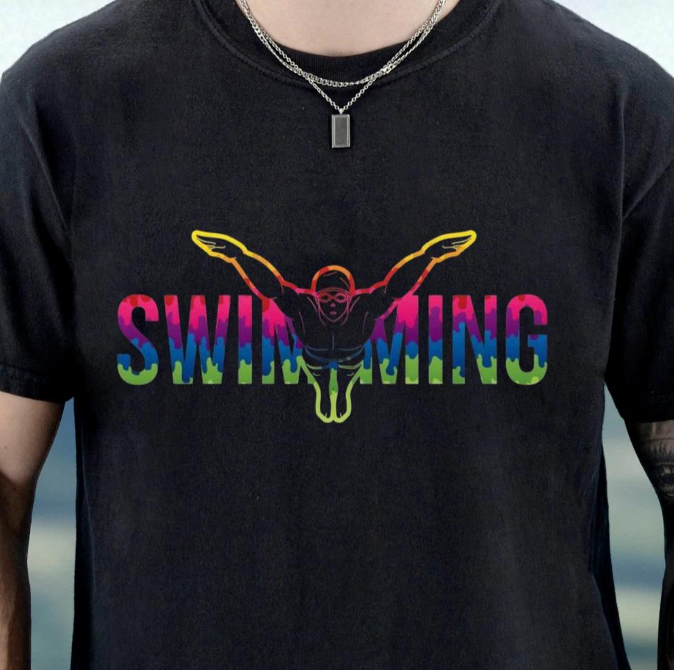 Butterfly Swimming T-Shirt, Swim Team Shirt, Gift for Swimmers, Swimming Tee 4XL
