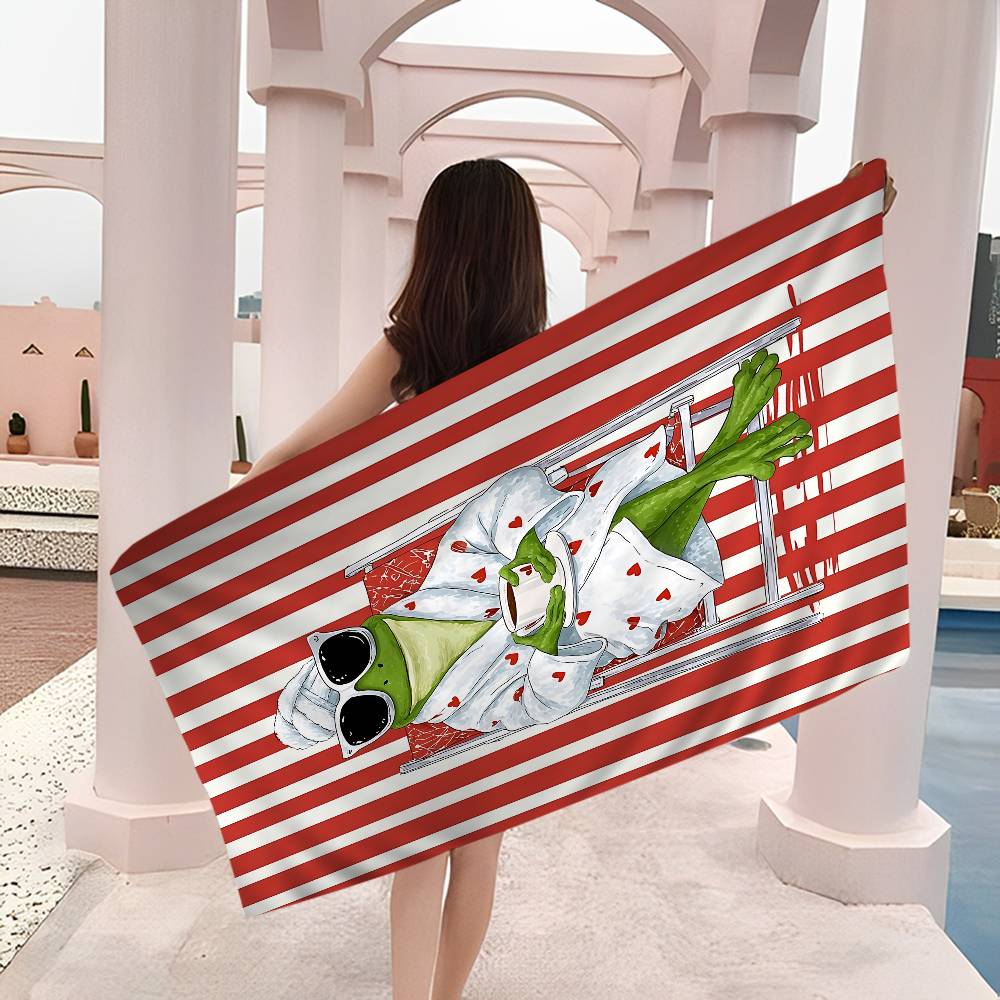 Cute Funny Animal Ins Cartoon Microfiber Printed Beach Towel Mountain Climbing Yoga Beach Swimming Running Absorbent Soft Towel