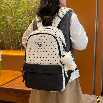 Schoolbag College Style Small Fresh Sweet Stars High Value Backpack Beautiful Girl Versatile Schoolbag Lightweight Large Capacity Backpack