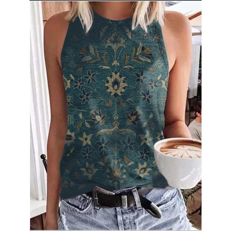 Ethnic Style 3D Printed Vest Women's Retro Streetwear