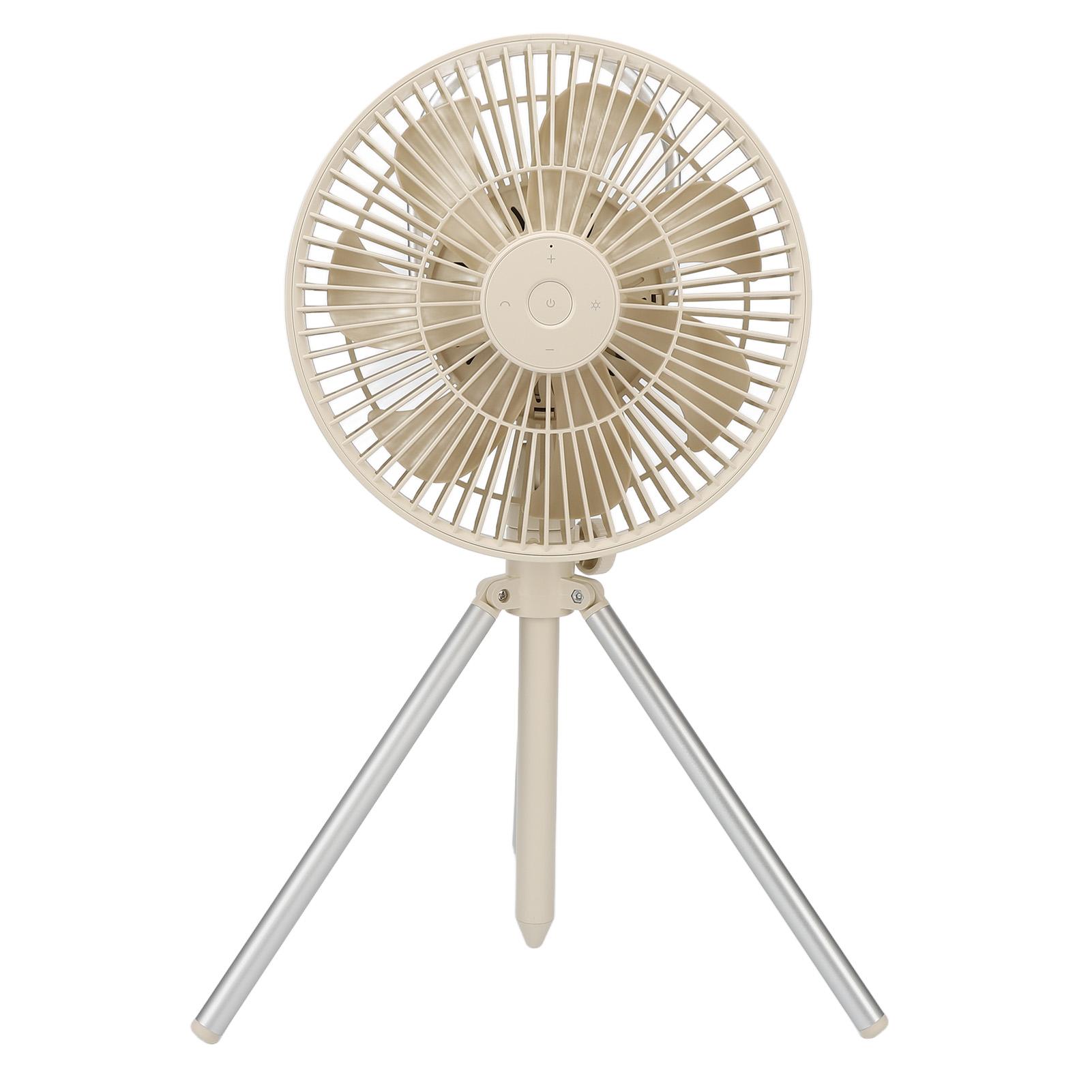 USB Tripod Camping Fan 10000mAh Rechargeable Battery Powered Camping Table Fan with Night Light