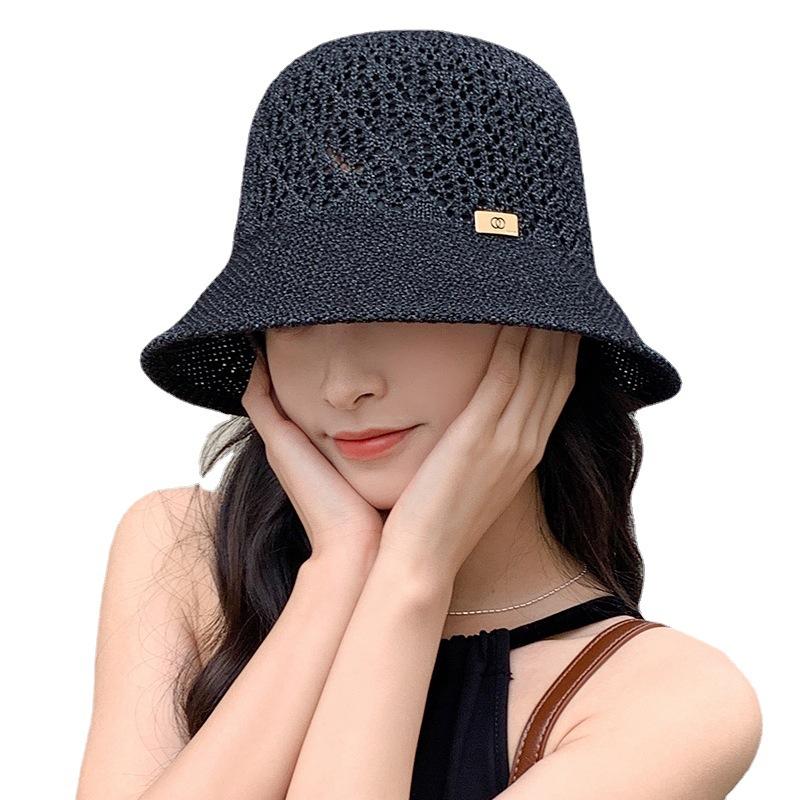 Female Spring Sun Protection Hollow Hat Summer Breathable Sun Shield Hat Versatile Fisherman Hat Bucket Hat