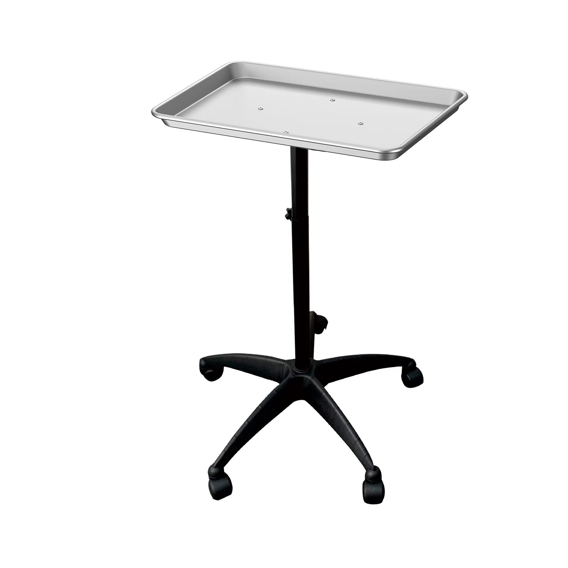 Adjustable Height Rolling Tray Cart - Aluminum Salon Utility Cart with Wheels for Tattoo Hair Dental Tools trolley cart серебряный 18300₽