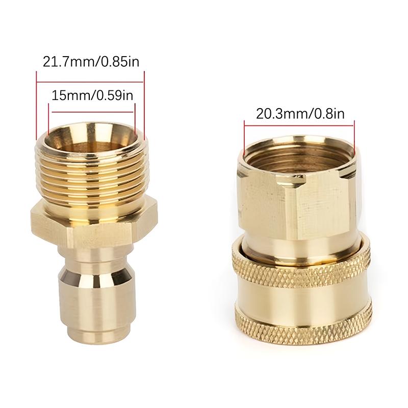 

M22X15 Copper Adapter Quick Connect Kits For High Pressure Wash Machine Water Outlet Set For M22 Car Washer Gun Pipe Accessories A