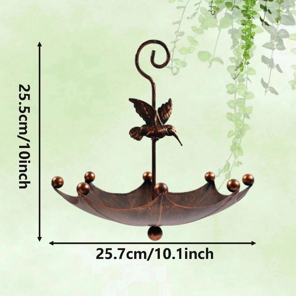 Hanging Bird Bath Decorative Birdhouse Gift Landscape Yard Garden Bird Feeder with Hook for Balcony Lawn Courtyard Fence Railing