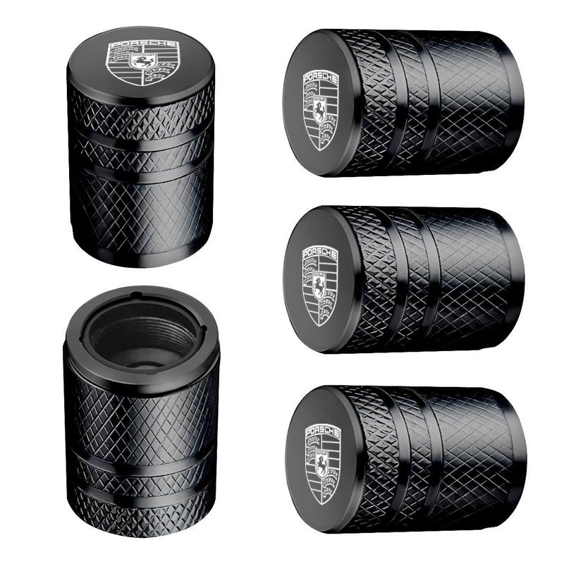 5ks kovových krytek ventilku pneumatiky pro Porsche Panamera Cayenne Taycan 911 718 Macan Carrera-GT příslušenství