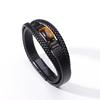 Men's Double Layer Leather Bracelet with Tiger Eye Stones