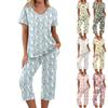 2 Piece Sets For Women Short Sleeve Top And Pants With Pockets Workout Soft  Print Sets