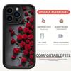 Black Grooved Rose Flower Phone Case for iPhone 13-17 & Samsung, Full Coverage