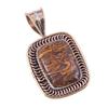 Natural Maryam Jasper 925 Solid Sterling Silver Gift TwoTone Pendant 1.50" v2E85